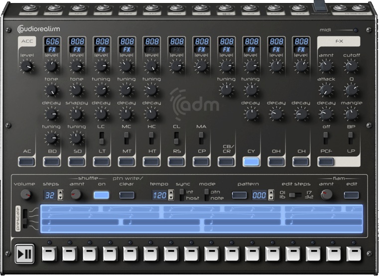 Audio Realism ADM drum machine software plugin