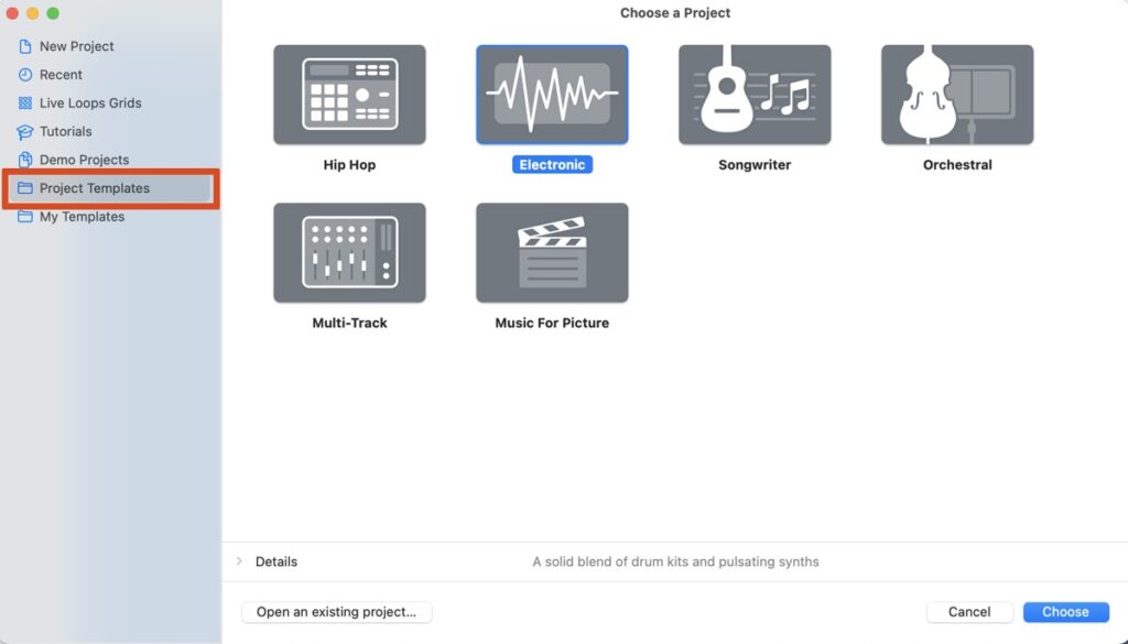 logic pro template