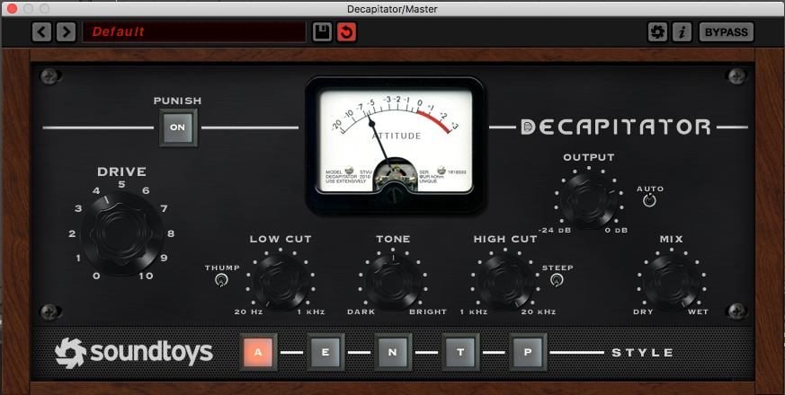 Distorsione e saturazione - Soundtoys Decapitator
