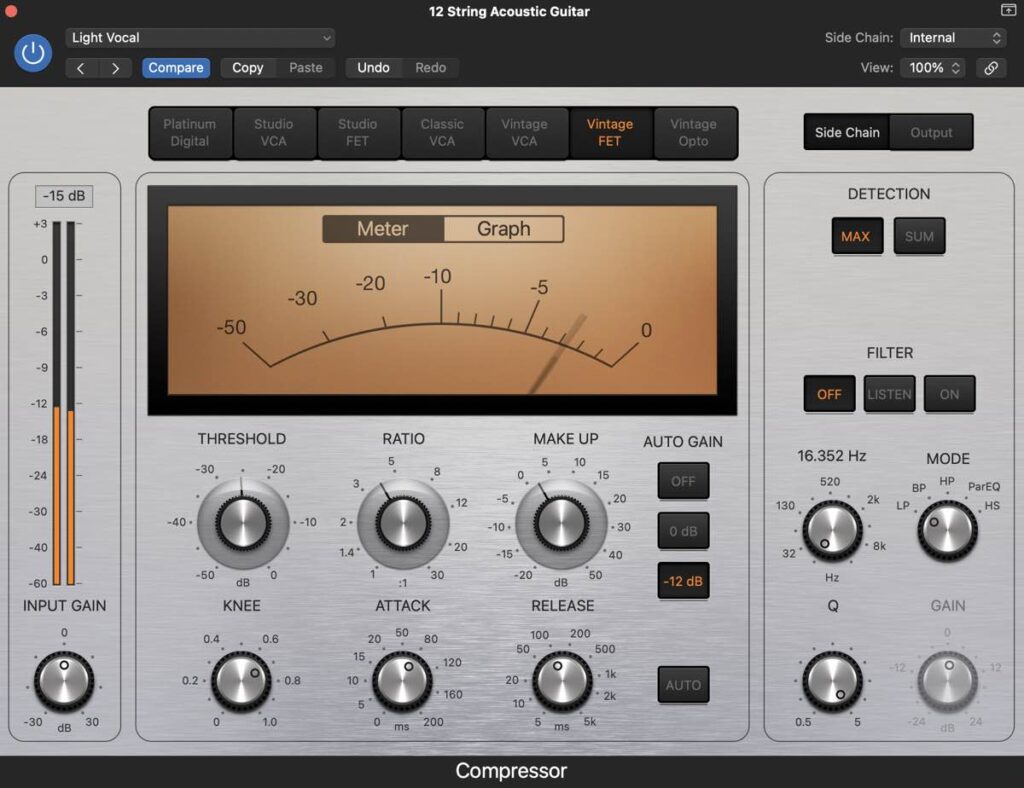 come mixare la voce compressore